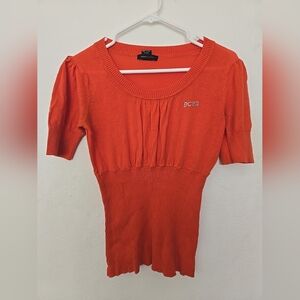 BCBGMaxAzria Vibrant Orange Knit Top